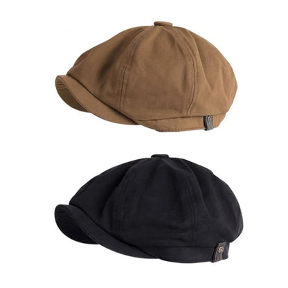 British Style Newsboy Men Cotton Ascot Dad Khaki Male Spring Autumn