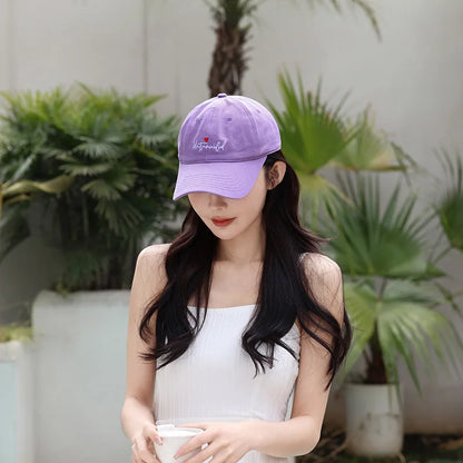 Fashion Korean Style Love Embroidery Letter Baseball Cap