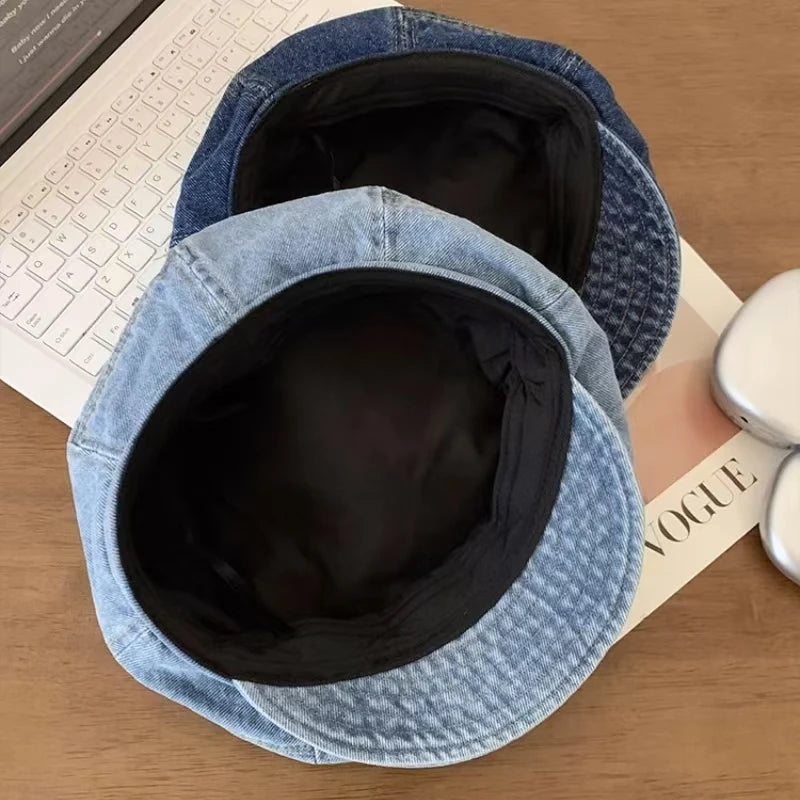 Japanese Retro Denim Cloud Berets Cap