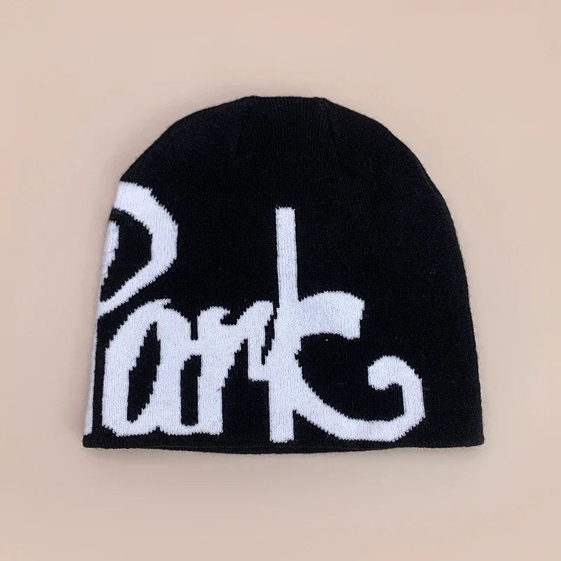 Color Block Letter Wool Knitted Hats