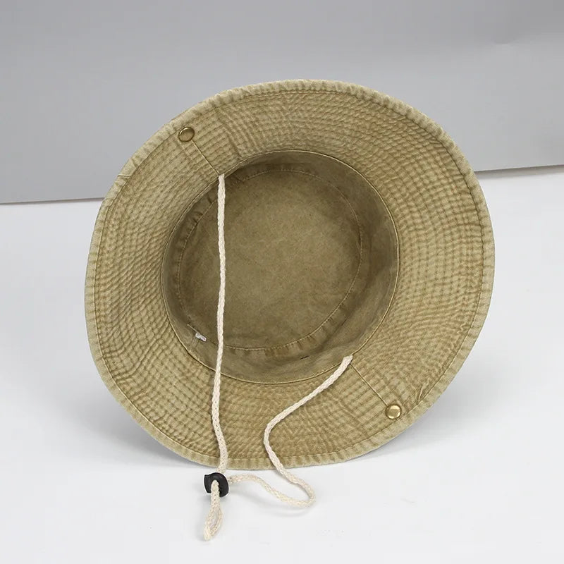 62cm Big Size Cotton Bucket Hat Men Hiking Fishing Safari Hat