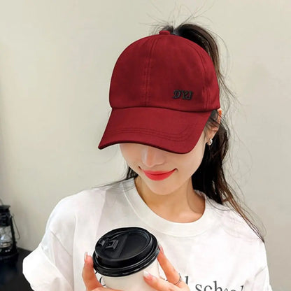 Adjustable Cotton Ponytail Hat With Ponytail Hole Baseball Caps