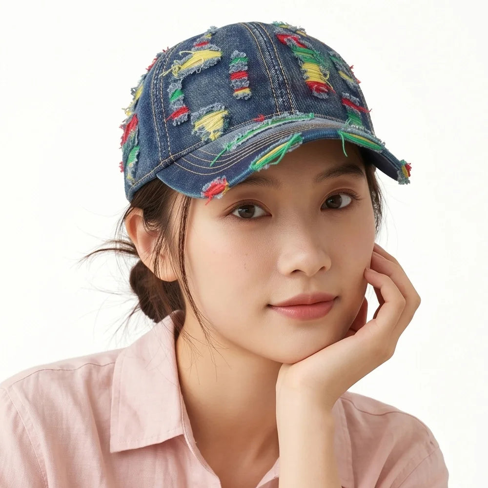 Cowboy Frayed Colored Cotton Thread Beggar Hat