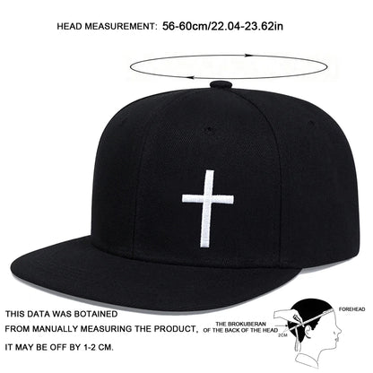 Unisex Cross Embroidery Hip-hop Hats Spring Autumn Outdoor