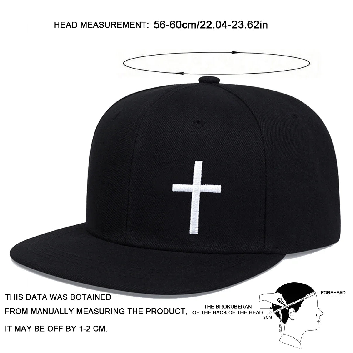 Unisex Cross Embroidery Hip-hop Hats Spring Autumn Outdoor