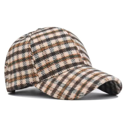 Adjustable Casual Versatile Houndstooth Unisex Plaid Baseball Cap