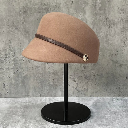 Autumn/Winter 100% Wool Hat For Women Soft Felt Hat - British Retro French