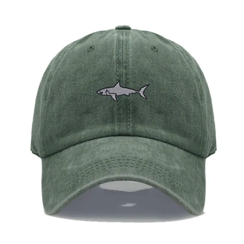 Shark Embroidery Baseball Cap For Men Women