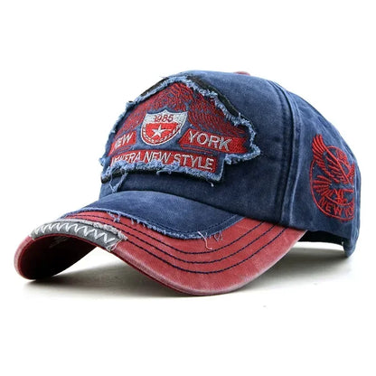 Unisex Washed Cotton Peaked Cap Fashion Letters Adjustable Snapback Baseball Caps Trucker Hat Bonnet