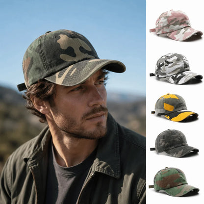 Vintage Washed Cotton Baseball Cap Curved Brim Dad Hat