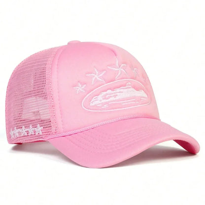 Unisex Men Women Cap Pentagram Embroidery Baseball Net Caps Spring Summer