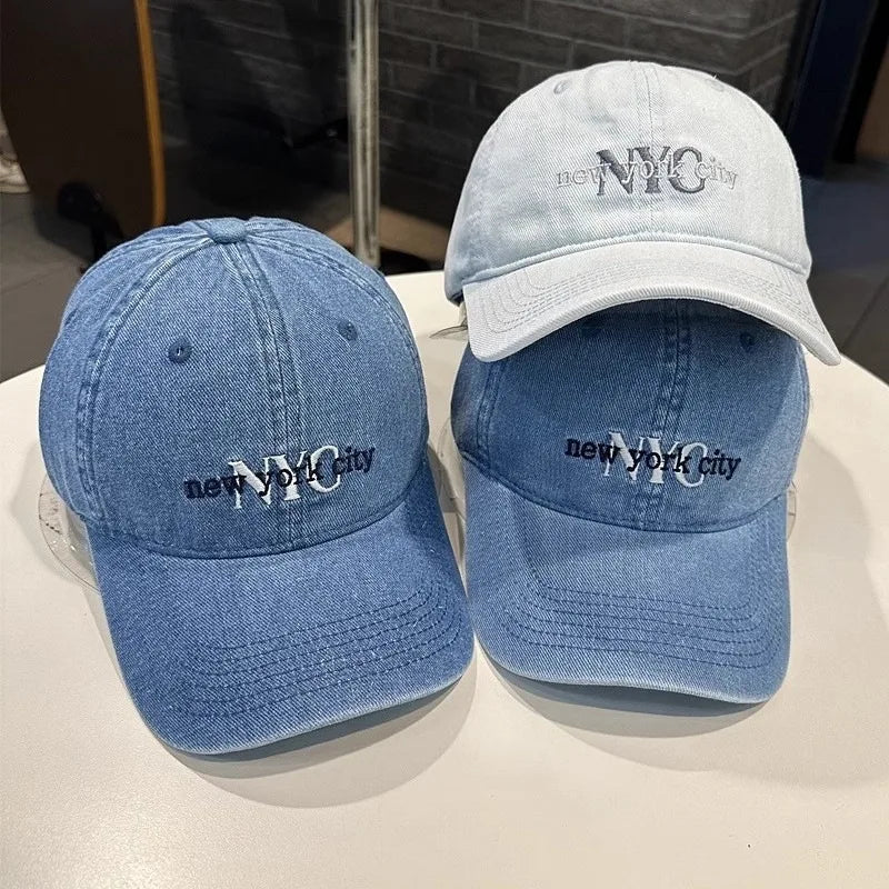 Unisex NYC Letter Embroidery Denim Baseball Cap