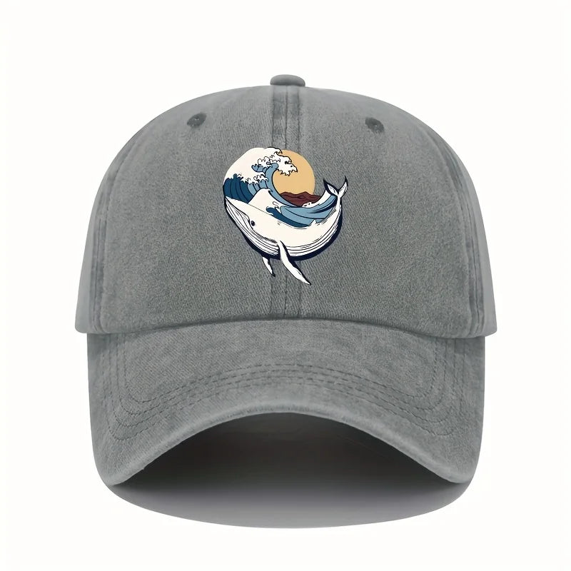 Baseball Caps with Surfing and Wave Patterns for Both Men and Women