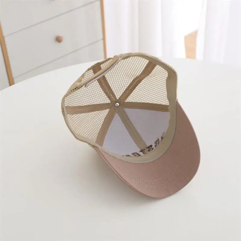 Summer Baby Mesh Baseball Cap Letter Embroidery Kids Peaked Hat For Boy Girl Solid Color Breathable Children Sun Hats