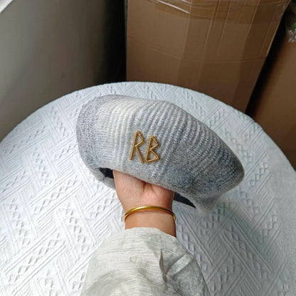 Women Handmade Beret Hat Female Hat Autumn Wool Felt Cloud Painter Cap
