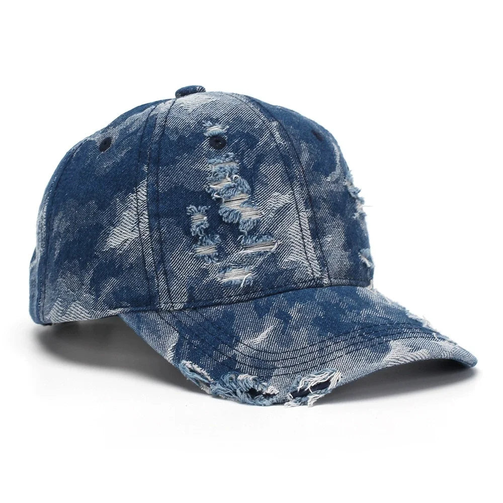 New American Style Ripped Denim Baseball Cap