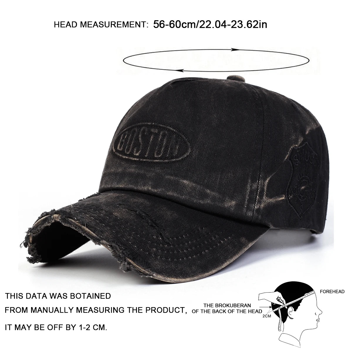 Unisex Boston Hole Washing Embroidery Baseball Caps Spring Autumn