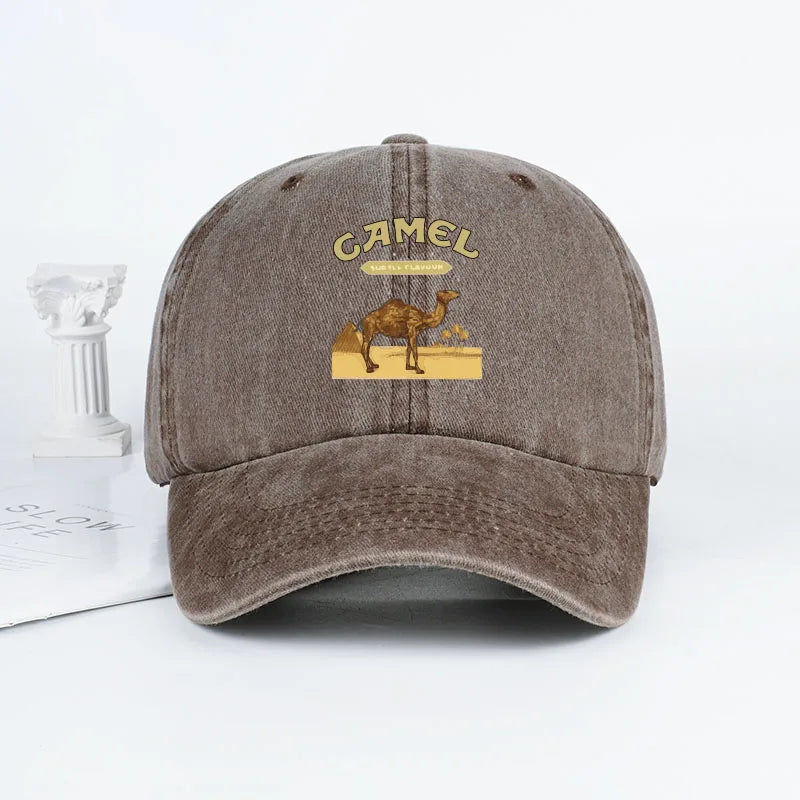 Camel Print Baseball Cap Classic Minimalist Retro Style Breathable Soft Fabric Perfect Daily Wear Adjustable