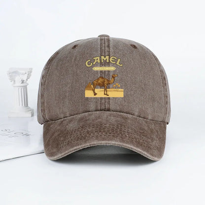 Camel Print Baseball Cap Classic Minimalist Retro Style Breathable Soft Fabric Perfect Daily Wear Adjustable