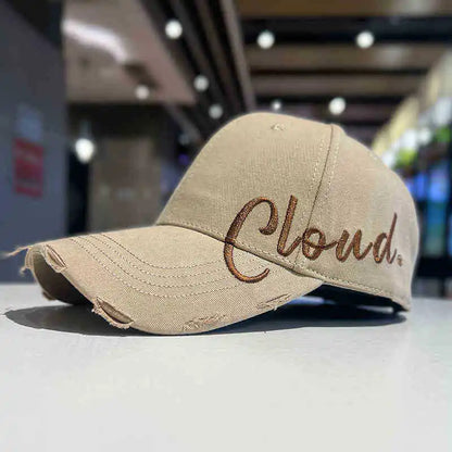 Black Side Letter Embroidered Baseball Cap for Summer