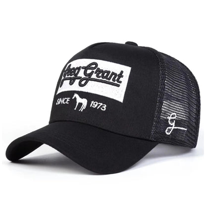 Fashion Mesh Hat Since 1973 Horse Embroidered Baseball Hat Street Hip Hop