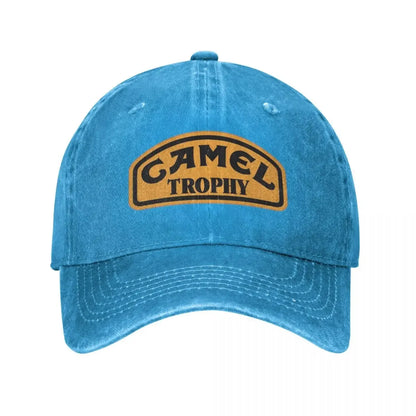 Camel Trophy Classic Logo Baseball Cap Vintage Distressed Denim Washed Snapback Cap