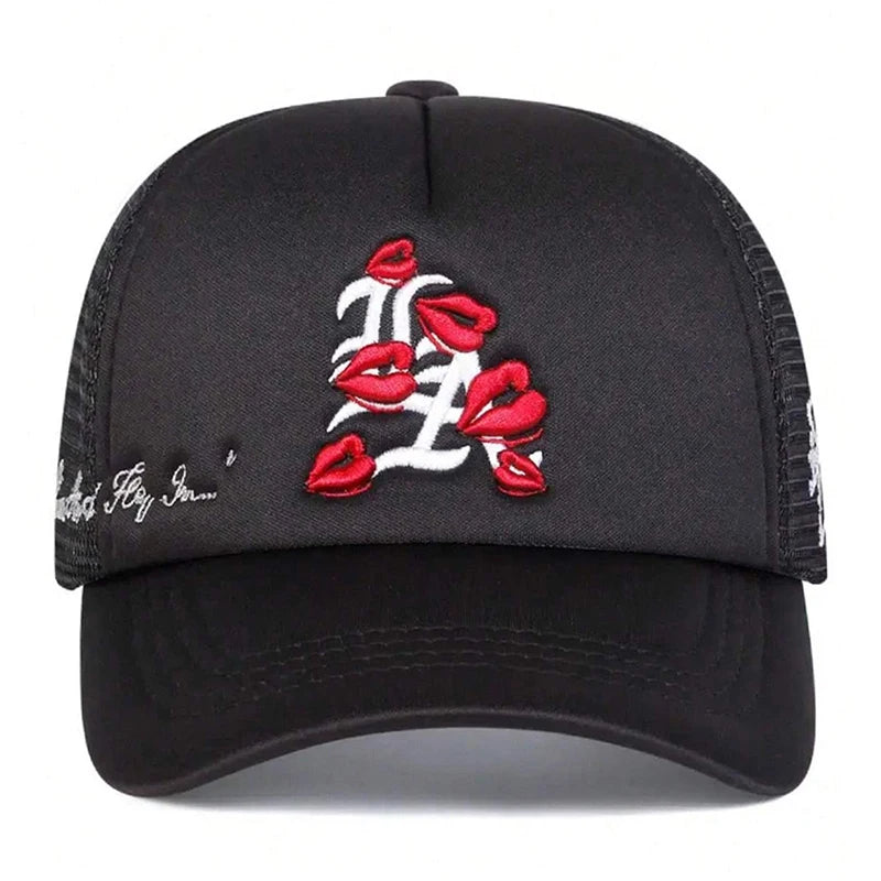 Baseball Hat LA Lipprint Embroidered HipHop