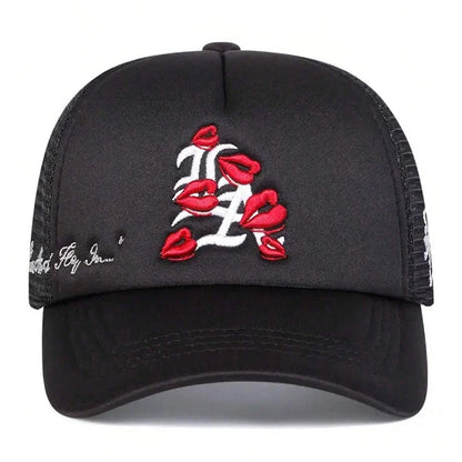 Baseball Hat LA Lipprint Embroidered HipHop