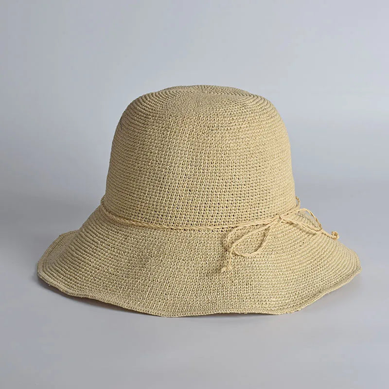 2026 New Raffia Cloche Hat Women Straw Hat Floppy Picnic Hat