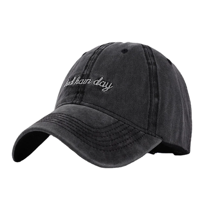 Fashion Bad Hair Day Letter Embroidery Wash Cotton Baseball Cap