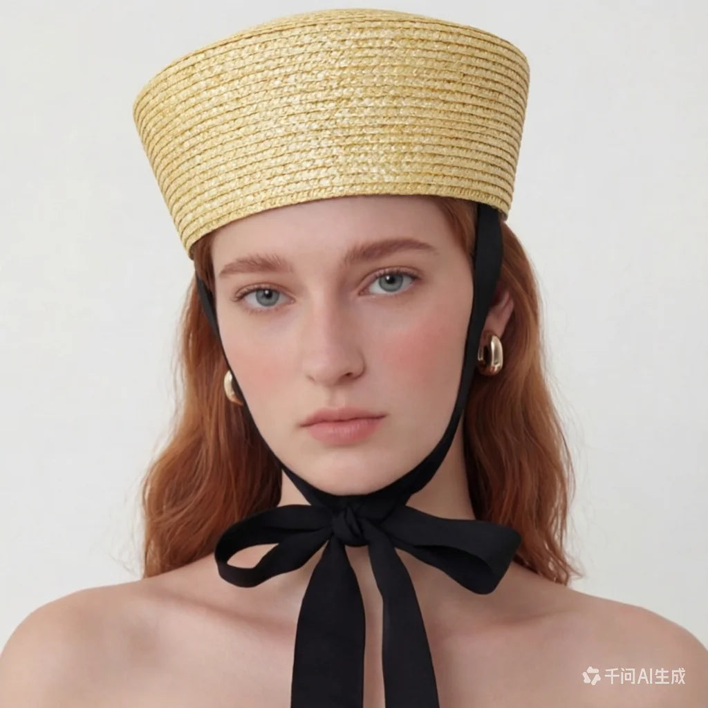 2026 French Beret Hat Women 100% Straw Summer Sun Hat