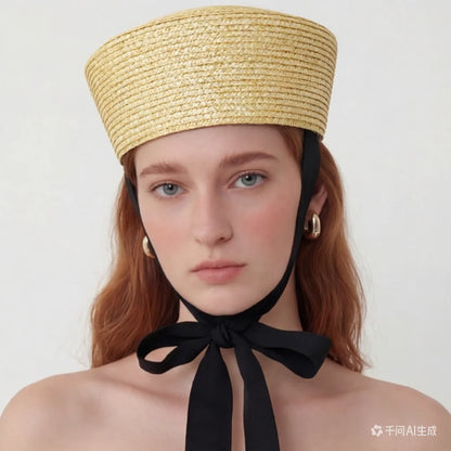 2026 French Beret Hat Women 100% Straw Summer Sun Hat