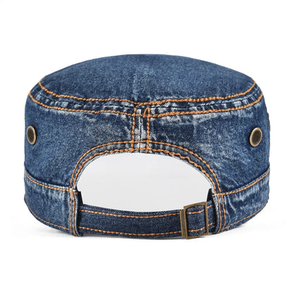 Denim Army Cap Men Washed Cotton Bucket Hat