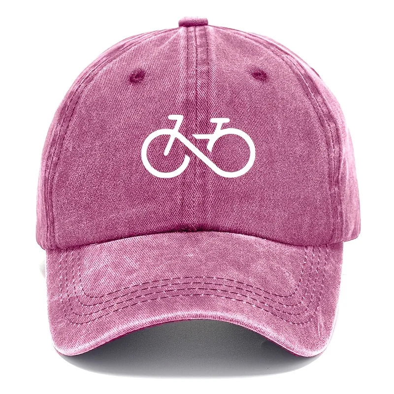 Vintage Bicycle Printed Baseball Cap with White Geometric Design for Running