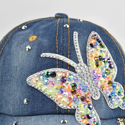 Lady's Butterfly-Studded Glittering Hat