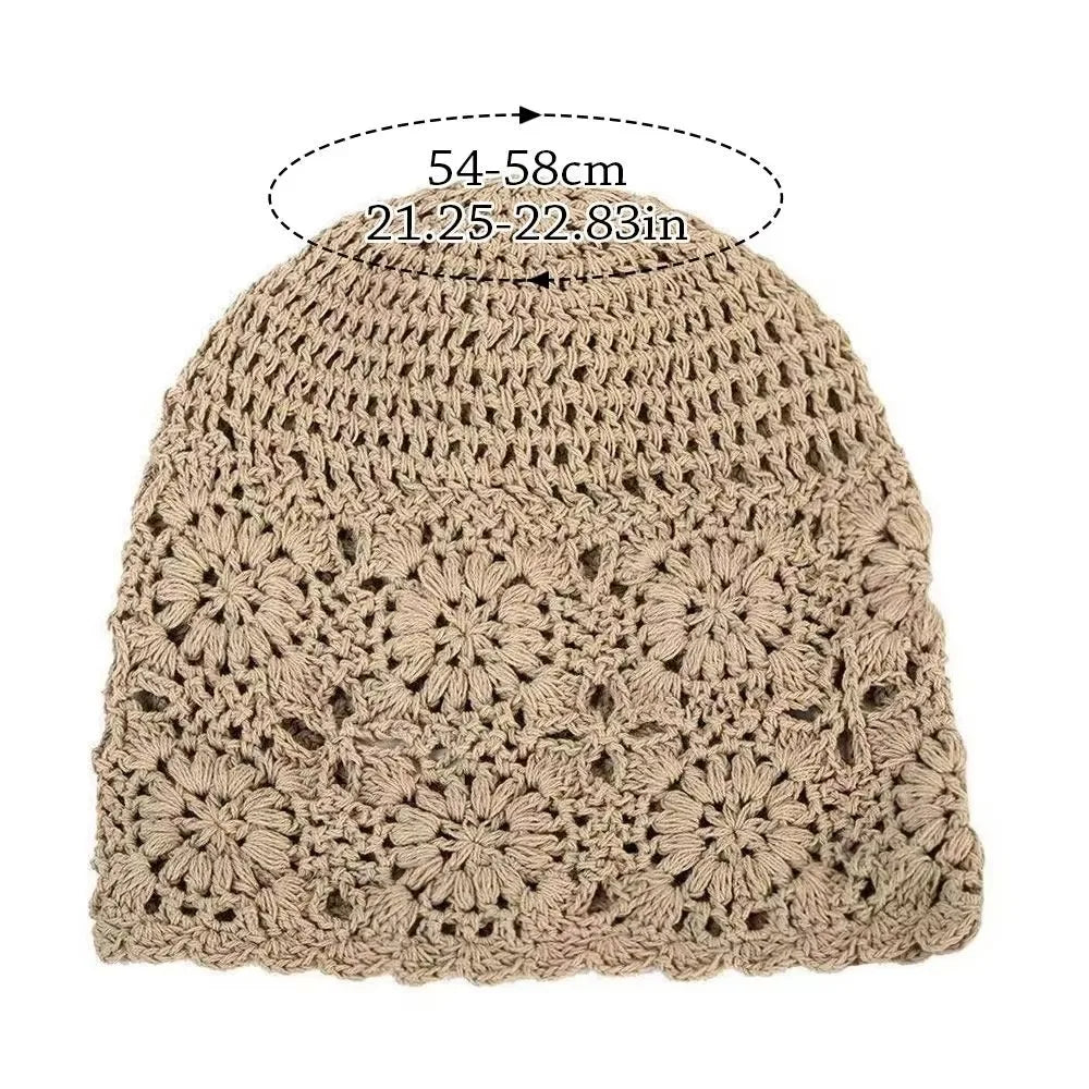 New Vintage Artistic Beret Cap Hand-Made Breathable Knitted Hat