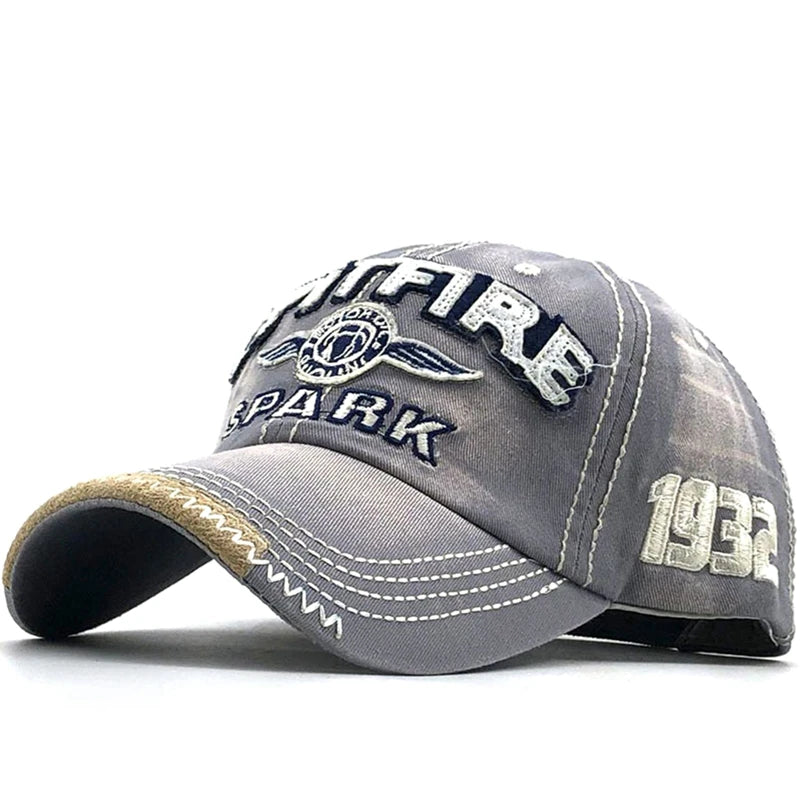 Embroidered Letter 1932 Washed Cloth Retro Style Baseball Cap