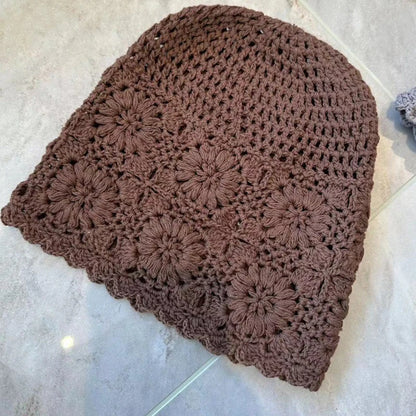 Handmade Crochet Hollow Head Japan Knit Cap Spring Summer