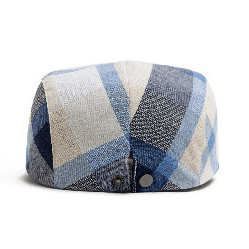 New Multicolor Plaid Beret Women Casual Sun Visor Flat Hat