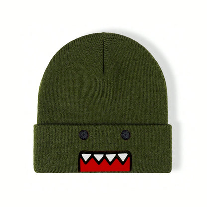Cartoon Embroidered Knitted Hat Autumn Winter Outdoor