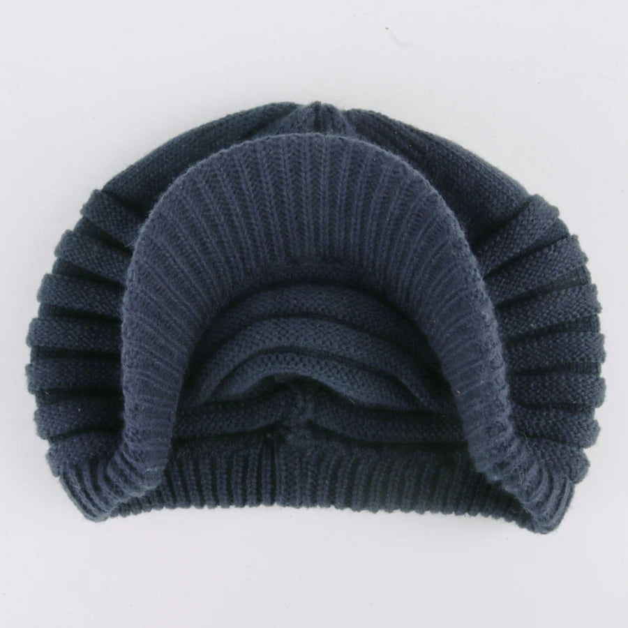 Unisex Winter Hats With Visor Warm Ski Hat Stylish Knitted Hat