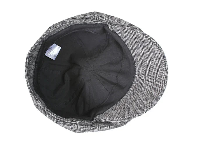 Men Street Bonnet 55% Wool Beret Sheepskin Camel/Grey Male Thin Hats