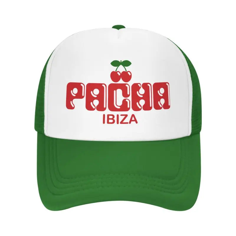 Preppy Cherry Pacha Ibiza Baseball Caps Unisex Breathable Mesh Cap Adults Summer