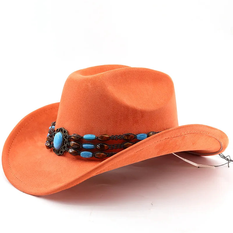 Suede Horse Riding Western Cowboy Hat For Men And Women Outdoor