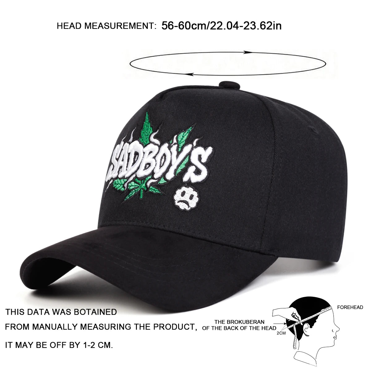 Unisex Sadboys Letter Embroidery Baseball Caps Spring Autumn