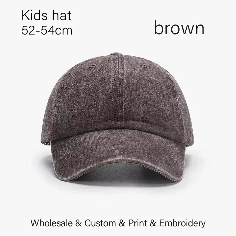 Kids Baseball Cap Retro DIY Design Letter Embroidery Hat