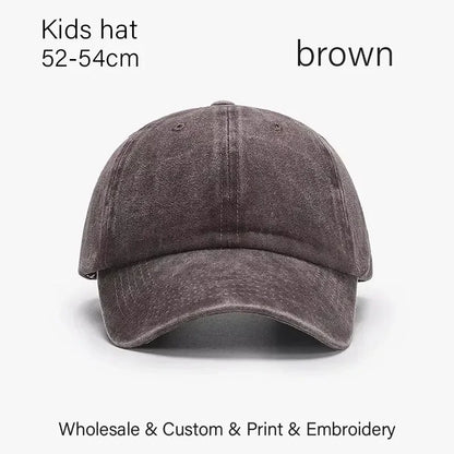 Kids Baseball Cap Retro DIY Design Letter Embroidery Hat