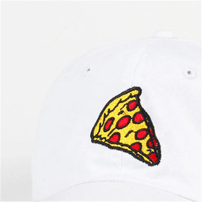 Unisex Pizza Embroidery Baseball Cap Adjustable Dad Hat For Women Men