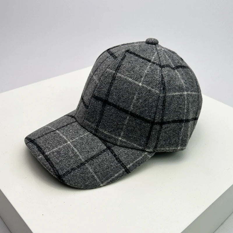 New Men Women Versatile Color Block Woolen Cloth Baseball Caps