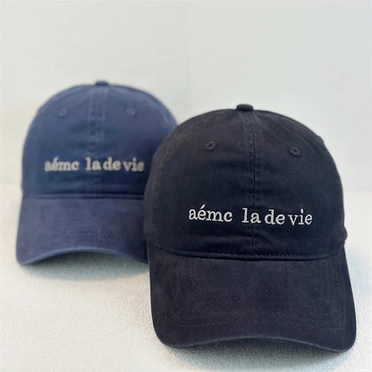 Korean Minimalist Letter Embroidery Soft Crown Baseball Cap